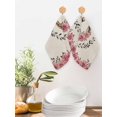 thumbnail image 2 of Pink Roses Kitchen Dish Towels for Drying Dishes Set of 4, Spring Horseshoes Floral Leaves Rustic Waffle Weave Microfiber Hand Tea Bathroom Towels Quick Dry & Absorbent Towel 12x12, 2 of 7