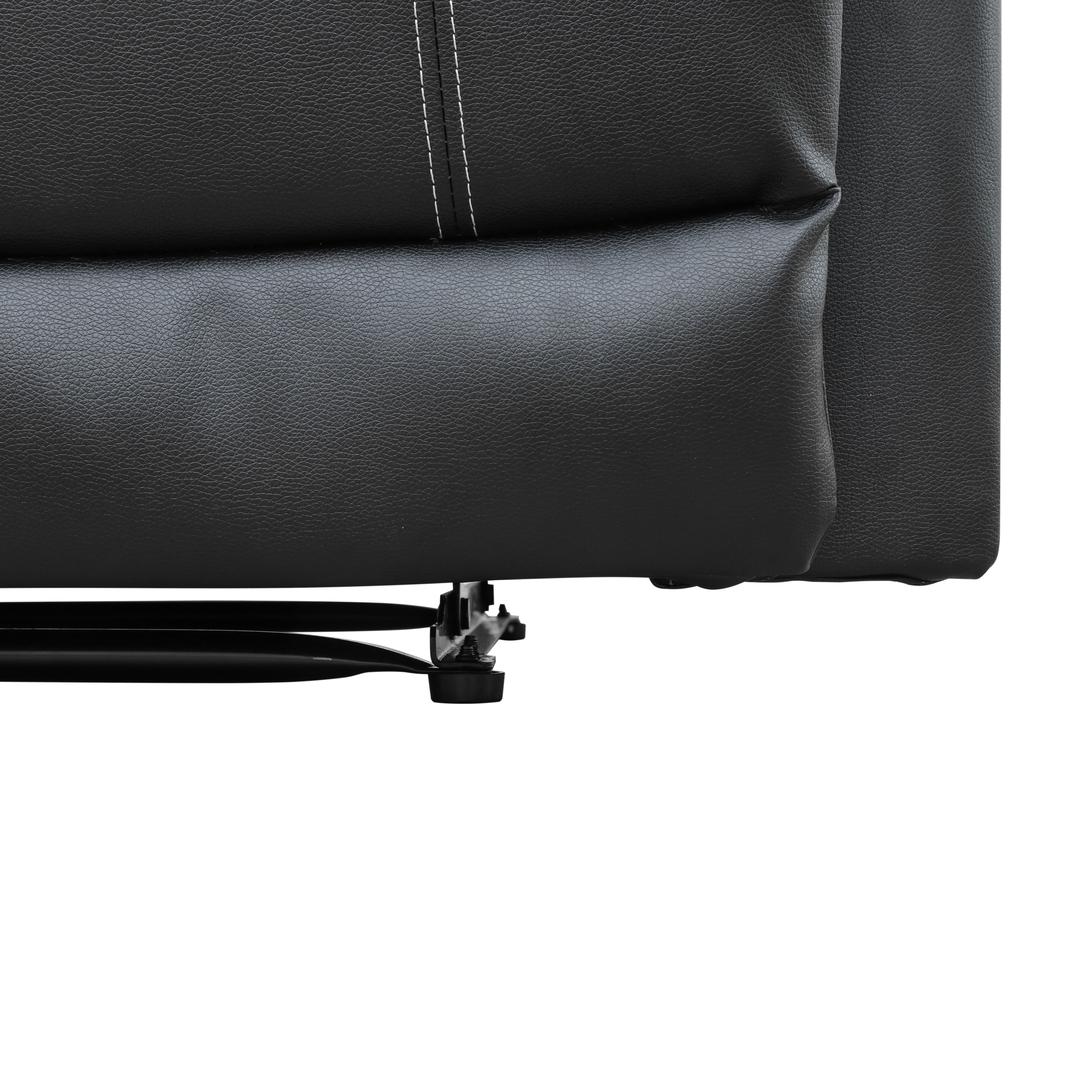 MAYEERTY Reclining Loveseat, 2-Seat Breathable Semi-PU Leather Recliner with Adjustable Backrests for Living Room, Black