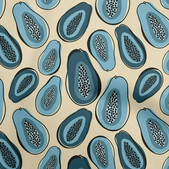 oneOone Viscose Chiffon Beige Fabric Papaya Fabric For Sewing Printed Craft Fabric By The Yard 42 Inch Wide