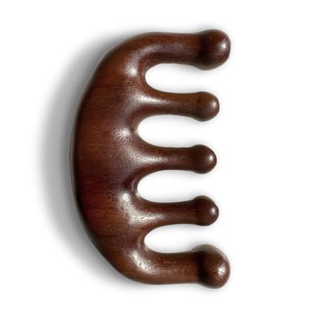 Wooden Scalp Massager - Handmade Natural Green Sandalwood Wide Tooth Combs - Wood Massage Comb & Sandalwood Comb for Luxurious Hair Care