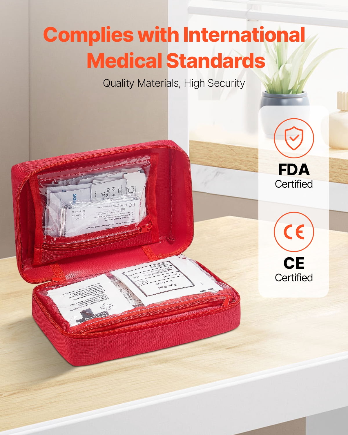VEVOR First Aid Kit, 500 Pieces, 600D Nylon Large Survival First Aid Bag, Emergency Medical Supplies, for Home, Car, Office, Travel, Camping, Truck, Hiking, Sports, Vehicle and Outdoor Emergencies
