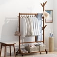 thumbnail image 1 of Perchero Multifuncional con 8 Ganchos y Ruedas para Colgar Ropa, Percheros de Pasillo Entrada Dormitorio, Colgador para Bolsas, Sombreros, Bufanda, Paraguas, 1 of 4