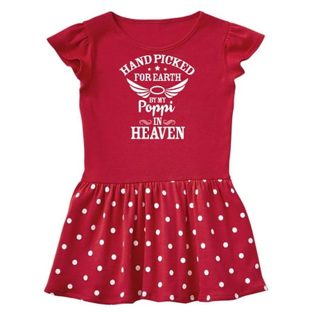 

Inktastic Handpicked for Earth By My Poppi in Heaven with Angel Wings Gift Baby Girl Dress