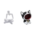 thumbnail image 1 of Figura de pensador abstracto, estatua de gato, cuenco para llaves, escultura de escritorio de resina, coleccionable humano, decoración para el hogar,, 1 of 8