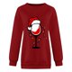 thumbnail image 3 of Gibobby Sudaderas Navideñas para Mujeres Sudadera navideña para mujer Cuello redondo Manga larga Navidad Casual Sudadera navideña(Rojo,CH), 3 of 4