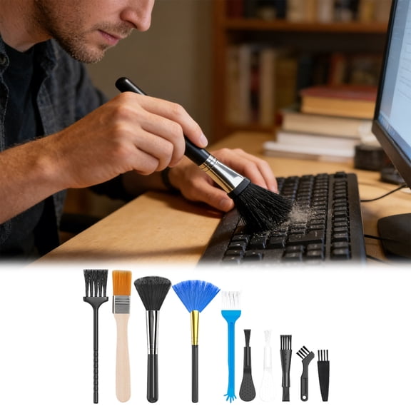 10-Piece Keyboard Cleaning Brush Set - Soft & Durable Brushes for Electronics, Desktops & Keyboards