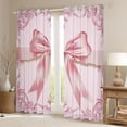 thumbnail image 2 of Feelyou Pink Princess Bowknot Black Out Curtains, Bohemian Damask Flower Curtains Pack of 2 (42x63 Each), Western Fashion Bow Bedroom Curtains, Black Out Curtains Decor, 2 of 6