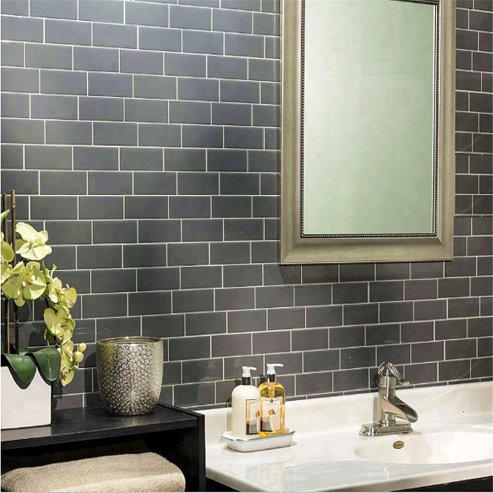 3D Grey Subway Tile Peel And Stick Self Adhesive Wall Sticker Home Decor 