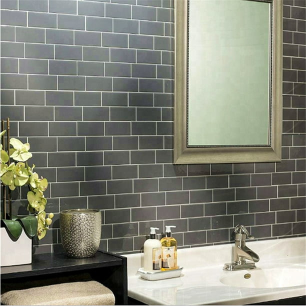 Diy Removable 3d Self Adhesive Wall, Self Adhesive Bathroom Floor Tiles Grey