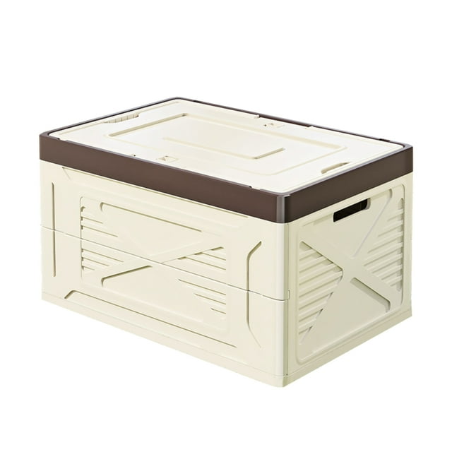 Yuarrent Caja de almacenamiento plegable para exteriores de PP con gran capacidad para organizar alimentos, utensilios de cocina y ropa. Es Kits de desorden para acampar Beige Regular Grande