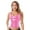 Pink, variant on YONGHS Womens Wet Look U Neck Stretchy Patent Leather Bodycon Crop Top Streetwear Clubwear Black L