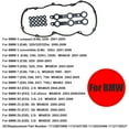 thumbnail image 3 of 11129070990 Engine Head Valve Cover Gasket Kit for BMW 330Ci E46 E39 E60 M54 E53 E83 X3 X5 Z3 Z4 L6 325Ci 325i 325xi 330Ci 330i 330xi 525i 530i 11120030496 11121437395 with 15 Grommet Seals, 3 of 5