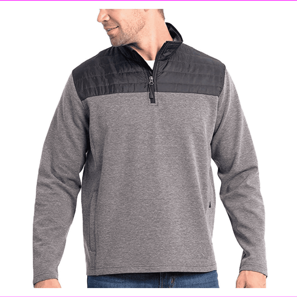 Eddie Bauer Mens Pullover Sweatshirt 1/4 Zip Big XXL/Charcoal - Walmart.com