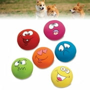 Siaonvr Dog Play Squeaky Ball With Face Fetch Toy