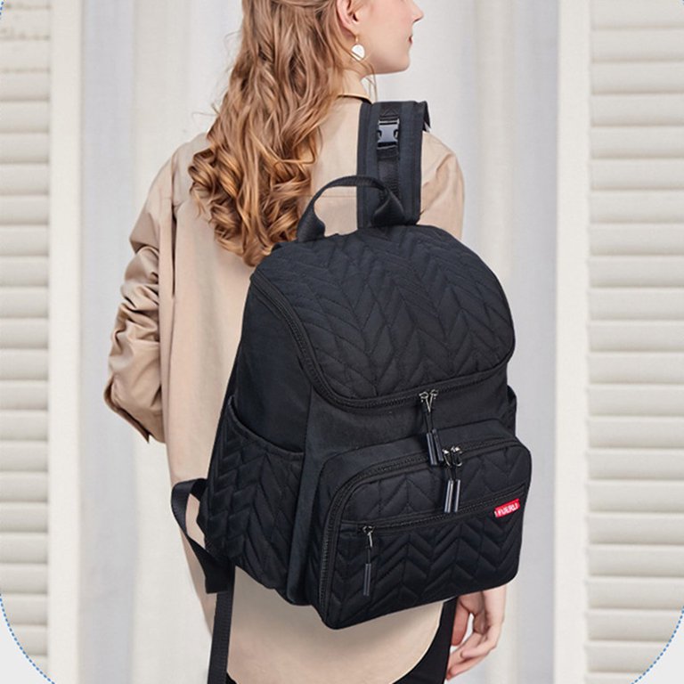 StarAndDaisy Maternity Bag, Diaper Bag Backpack, Multi Utility Diaper Bag,  Baby Changing Bags, Large Capacity (Luxe - Black)