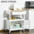 thumbnail image 4 of HOMCOM Kitchen Cart, Small Kitchen Island with Storage Drawer, Side Hooks, 4 of 9