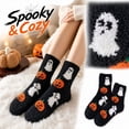 thumbnail image 2 of Halloween Mid Calf Fuzzy Socks for Women Thickened Plush Warm Knit Crew Socks with Novelty Style Soft Cushioned Perfect for Fall Winter Indoor Use and Home Lounging J, 2 of 6