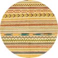 thumbnail image 1 of Ahgly Company Indoor Round Abstract Cinnamon Brown Oriental Area Rugs, 3' Round, 1 of 6