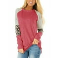 thumbnail image 2 of DODOING Womens Tunic Tops Color Block Long Sleeve Leopard Print Tops Round Neck Striped Loose Casual Shirts T Shirt Tops, 2 of 2