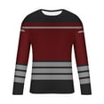 thumbnail image 3 of Maean Mens Big and Tall Striped Shirts Long Sleeve Crew Neck Casual Basic Color Block Tshirts, 3 of 5