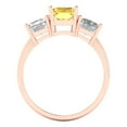 thumbnail image 4 of Clara Pucci 14K Rose Gold Solid Gold Citrine Three-Stone Anniversary Ring for Women - 4 cttw Emerald Cut, 4 of 8