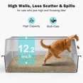 thumbnail image 3 of Enclosed Cat Litter Boxes with Lid, Stainless Steel Extra Large Litter Box for Big Cats and Multi-cat, High Sided, Anti-Urine Leakage, Non-Stick, Silver Gray, 3 of 7
