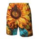 thumbnail image 4 of Balery Deep Yellow Colorful Sunflower Traje de Baño Estilo Hawaiano para Hombre, Shorts de Secado Rápido con Bolsillos-Medium, 4 of 6