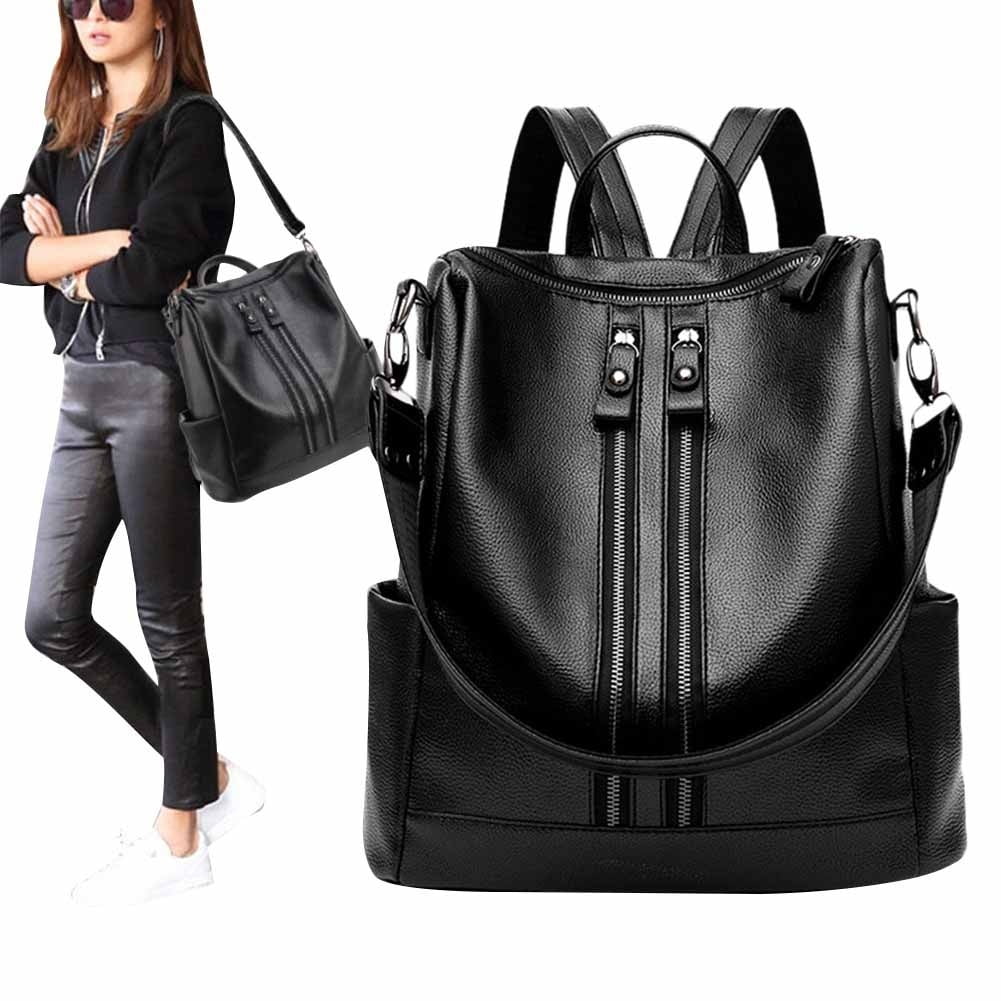 school bag leather black