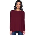 thumbnail image 2 of Jack David Piko Style Women's Famous Top Casual Oversized Soft Loose Fit Drop of Shoulder Boat Neck (Long Sleeve), 2 of 5