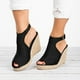 thumbnail image 2 of Amzcrzy Zapatos de mujer,Zapatos de mujer,Zapatillas de mujer, Sandalias romanas informales con hebilla y cuñas sólidas de moda para mujer Sandalias Mujer Zapatillas De Casa, 2 of 7