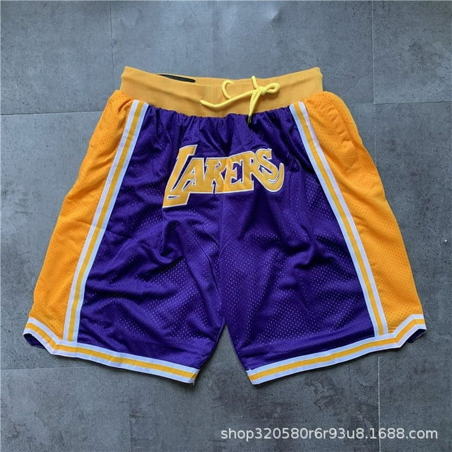 NBA Lakers Raptors Heat Grizzlies Men's Basketball Shorts Embroidered Game Basketball Training Shorts-XICEN