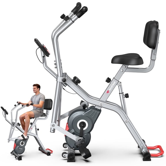 Cycool Exercise Bicycle for Elder Magnetic Resistance Belt Drive Indoor Exercise Bike with Arm Exerciser Quiet smooth