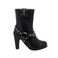 thumbnail image 2 of Hypard Women's 10" Harness Biker Boot Black Size in 11, M, 2 of 5