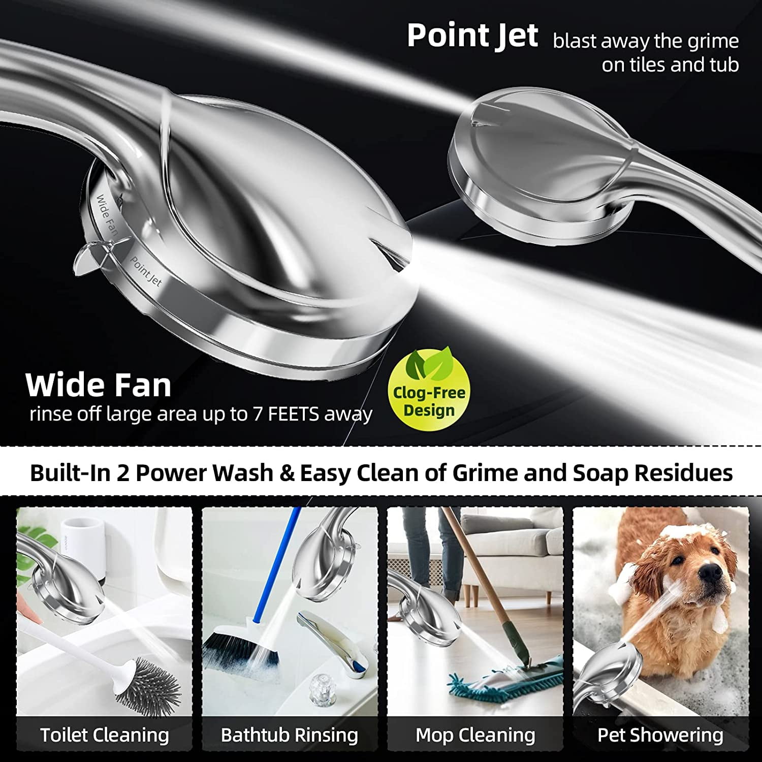 Yezivo 10-Mode Handheld Shower Head with 59-Inch Hose photo 5