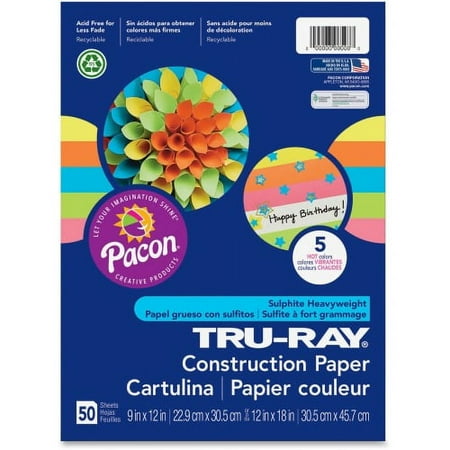 UPC: 0045173065975 | Tru-Ray PAC6597 Construction Paper 50 / Pack Hot Assorted