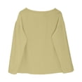 thumbnail image 5 of Yuhangmm Womens T Shirts, Summer Boat Neck Long Sleeve Oversized Casual Loose Fit Tunic Yoga Shirts Women Yellow XXL, 5 of 6