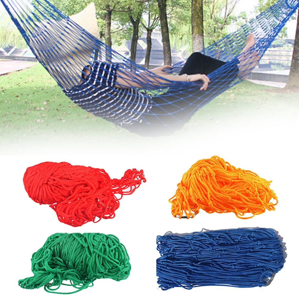 Garden Hammock Mesh Net Hang Rope Travel Camp Outdoor Swing Many Colours Quality 
