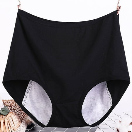 Ynynloco Women s Underwear Leakproof Plus-Size High-Waisted Solid Color Panties