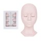 thumbnail image 2 of Cabezal de extensión de pestañas pares de párpados extraíbles, cabezal de cosmetología de maquillaje, cabezal de entrenamiento de práctica suave Rosado Macarena Cabeza de maniquí de pestañas, 2 of 7