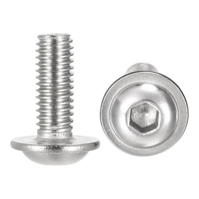 Unique Bargains M6 x 16mm 304 Stainless Steel Flanged Button Head Socket Cap Screws 20 Pack