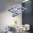 thumbnail image 1 of Lustres en Cristal Modernes Anneaux Carrés LED Suspensions Hauteur Réglable Lampe de Plafond (Blanc Froid), 1 of 5