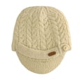 thumbnail image 2 of Erin Knitwear Irish Wool Peak Cap, Natural, One Size, 2 of 3
