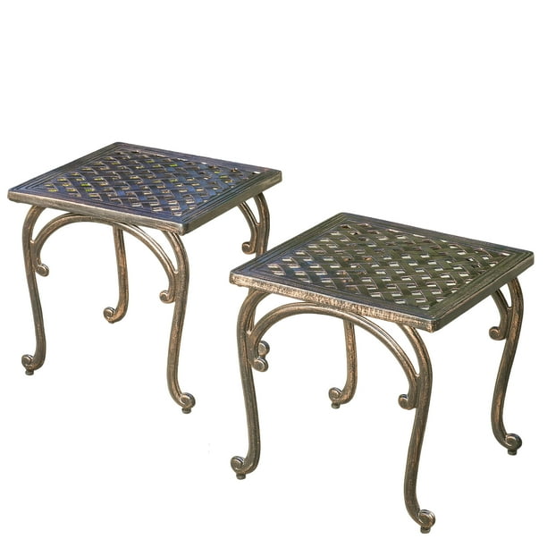 Copper Cast Outdoor End Table (Set of 2)