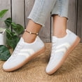 thumbnail image 6 of Domuza Women’s Retro Color Block Sneakers, Low Top Lace Up Flat Casual Walking Shoes Non-Slip Athletic Footwear Gray 6.5（EU-37）, 6 of 7