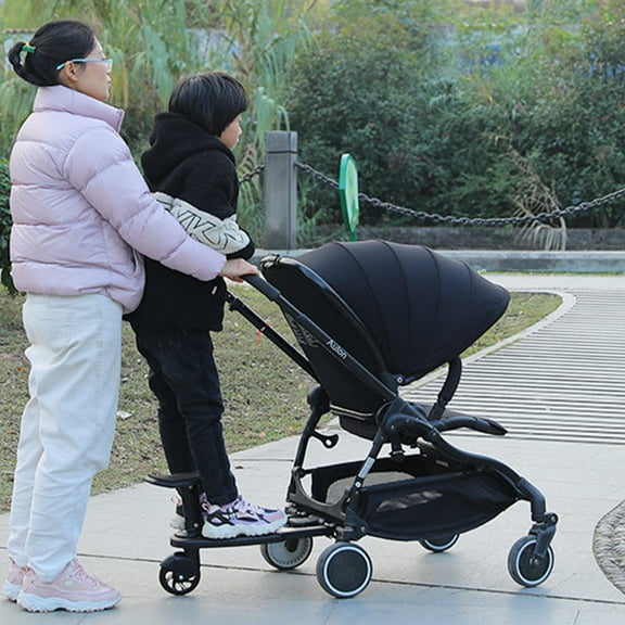 LULULION Stroller Footrest Black Auxiliary Pedal for Families 1Set