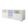 thumbnail image 3 of TV Stand for 55 Inch TV, New Upgraded High Gloss Entertainment Center TV Cabinet with 20 Colors LED Light, Storage Drawers and Glass Media Shelf, Modern Television Console Table for Living Room, White, 3 of 13