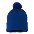 thumbnail image 1 of Sportsman Pom-Pom 12 Knit Beanie, One Size, Royal Blue, 1 of 1