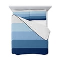 thumbnail image 7 of Blue Ombre Full Size Down Alternative Comforter, Lightweight Comforter Quilt Bedding Set with Pillow Shams Modern Abstract Art Farmhouse Striped All Seasons Bed Comforter Duvet Insert 78"x90", 7 of 7