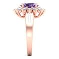 thumbnail image 3 of Clara Pucci 14K Rose Gold Solid Gold Alexandrite Halo Anniversary Ring for Women - 2.72 cttw Oval Cut, 3 of 7