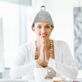 thumbnail image 4 of WRISTBIQUE 1Set Lightweight Grey Sauna Felt Hat with Mittens and Pad for Hair Protection, 4 of 8